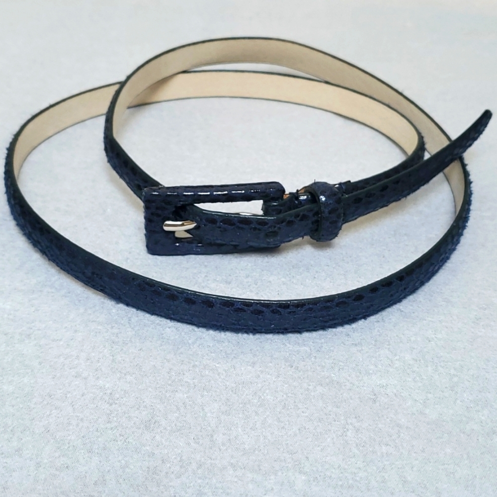 ANOTHER LINE Faux Snakeskin Skinny Belt